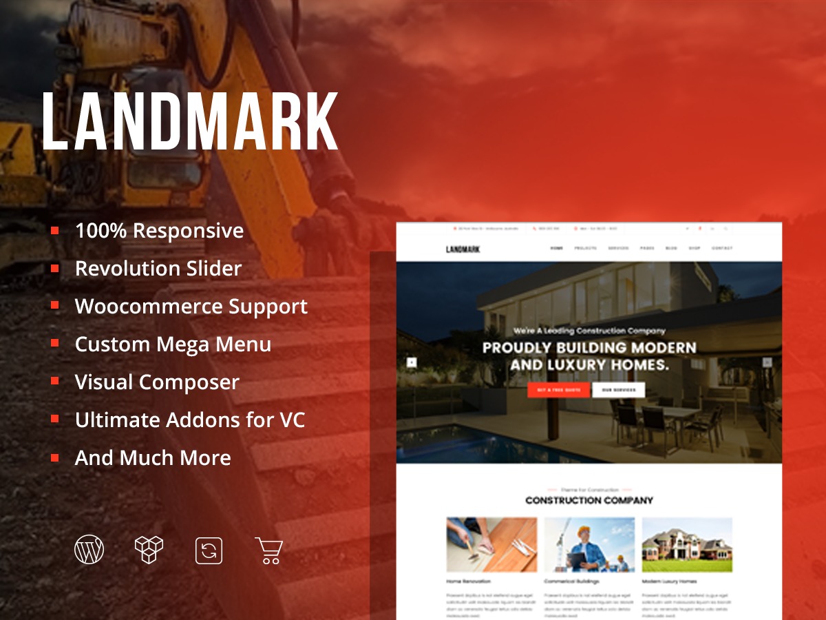 Landmark Construction Theme WordPress theme by Blicca Themes
