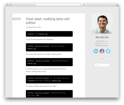 Theme WordPress Fixed - benmccann.com