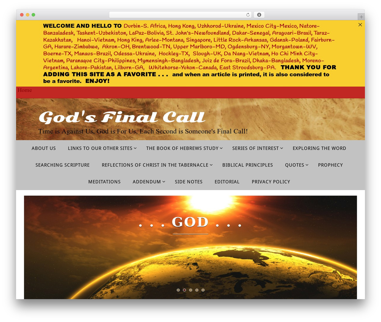 WordPress theme Nirvana - godsfinalcall.com WordPress theme Nirvana - godsfinalcall.com