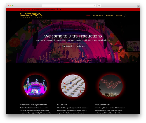 Divi top WordPress theme - ultraproductions.com