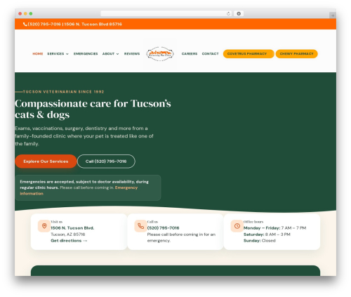 WordPress theme Divi - universitypetclinic.com