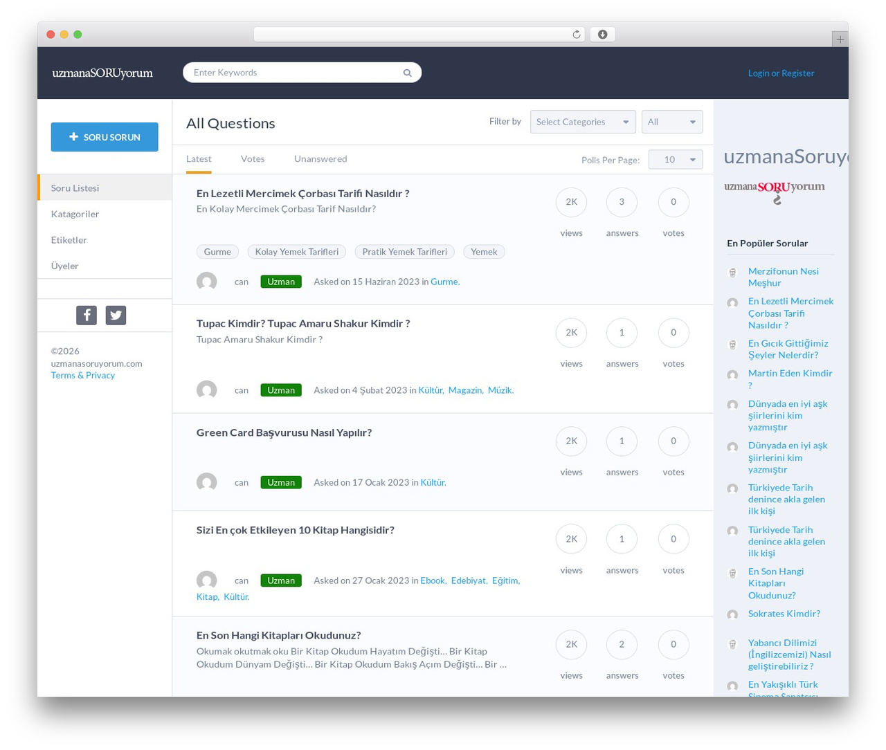 WP theme QAEngine - uzmanasoruyorum.com