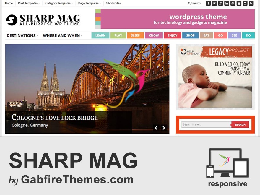 WP theme sharp child by Gabfire Themes