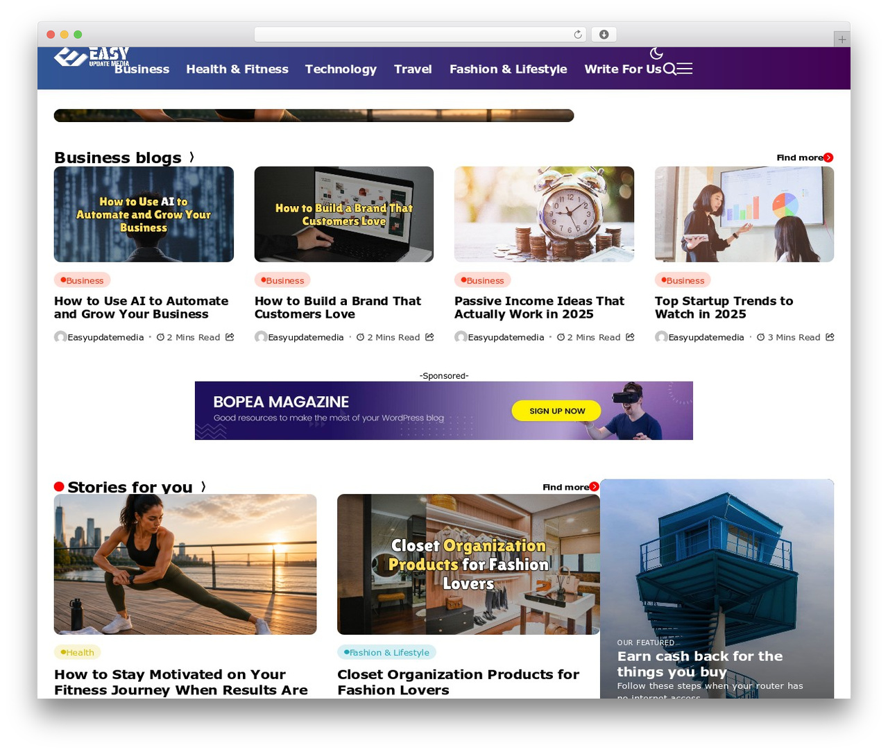 Bopea premium WordPress theme - easyupdatemedia.com Bopea premium WordPress theme - easyupdatemedia.com