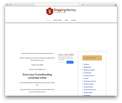 Hello Pro WP theme - beggingmoney.com