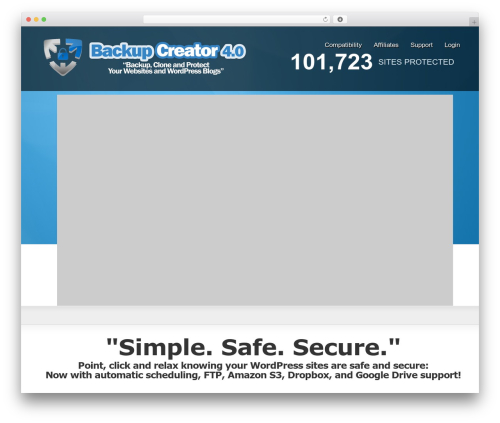 Video player WordPress plugin - backupcreator.com