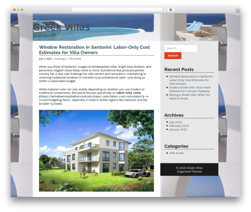 Simple and Clean theme WordPress - greekvillas.net