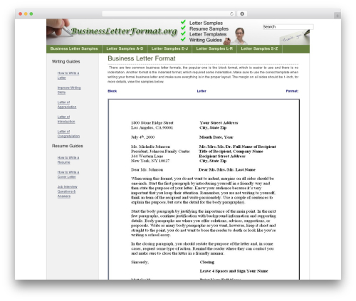 Theme WordPress Blueprint Theme - businessletterformat.org