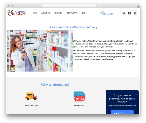 pharxtore theme WordPress - carewisepharmacy.com