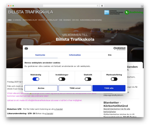 WordPress theme CMS cmsvrx system - billstatrafikskola.se