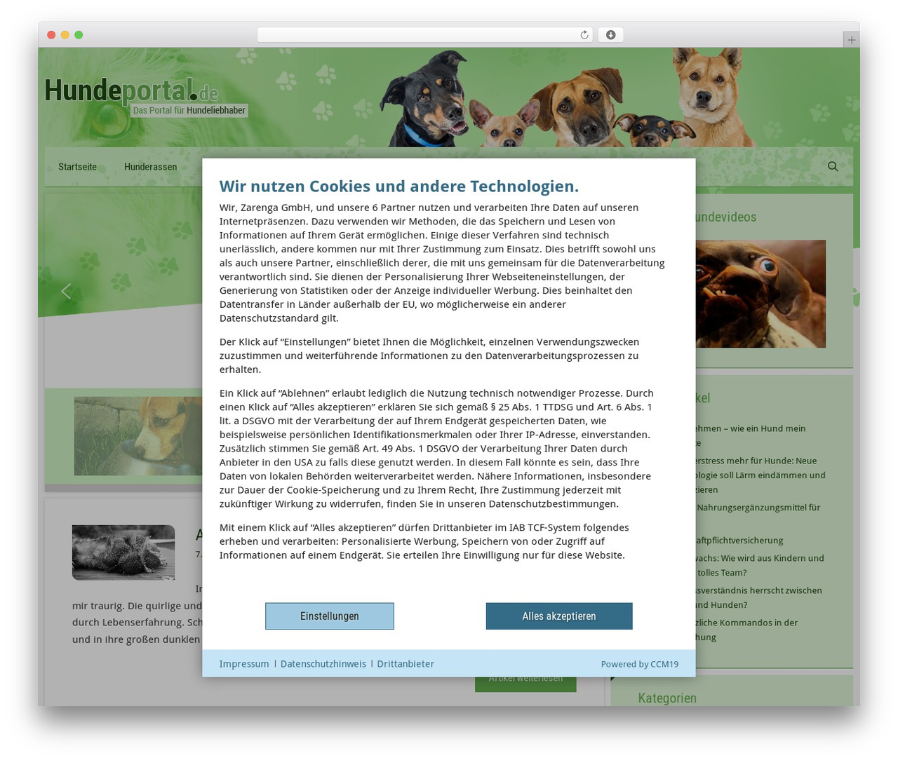 WordPress theme GeneratePress - hundeportal.de