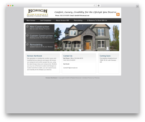 Architect Theme WordPress theme - horizonnorthwest.com
