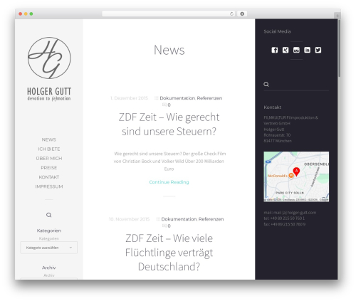 Sleek top WordPress theme - holger-gutt.com