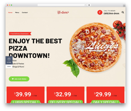 Food Menu – Restaurant Menu & Online Ordering for WooCommerce (tlp-food-menu) free WordPress plugin - luigishomestylepizza.com