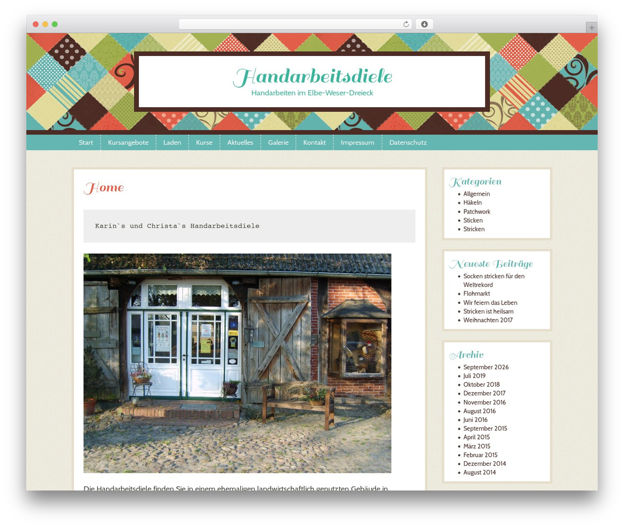 Patchwork WP theme - handarbeitsdiele.de