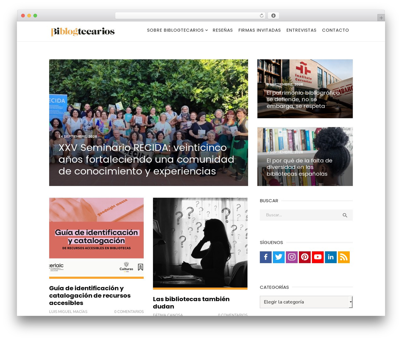 WordPress theme Biblogtecarios - biblogtecarios.es WordPress theme Biblogtecarios - biblogtecarios.es