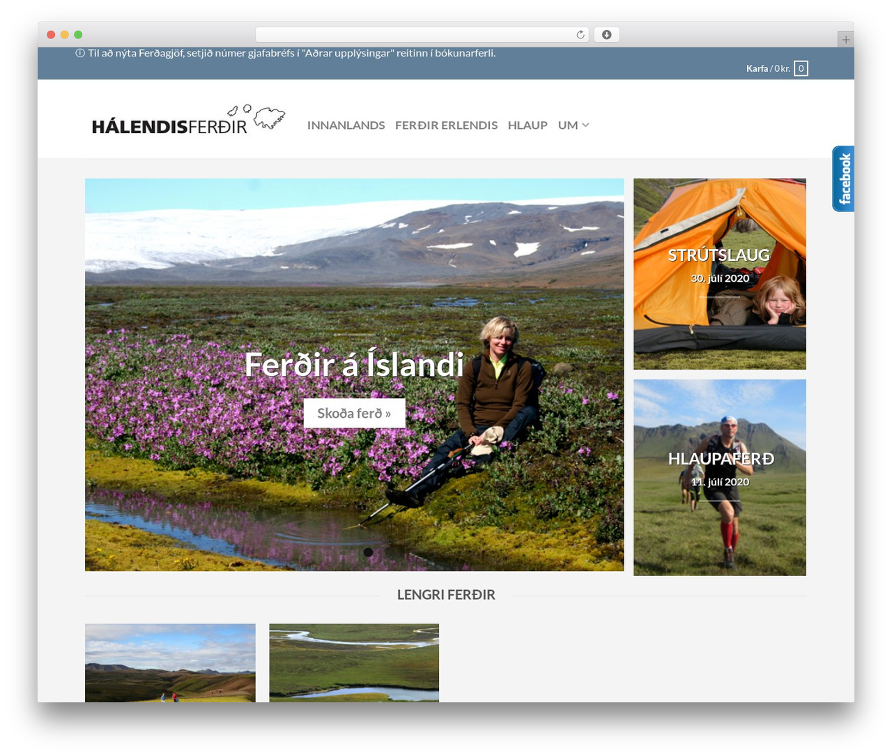 WordPress website theme Flatsome - halendisferdir.is