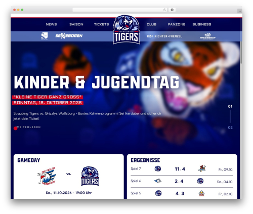 Danubius Wordpress Theme WordPress theme - straubing-tigers.de