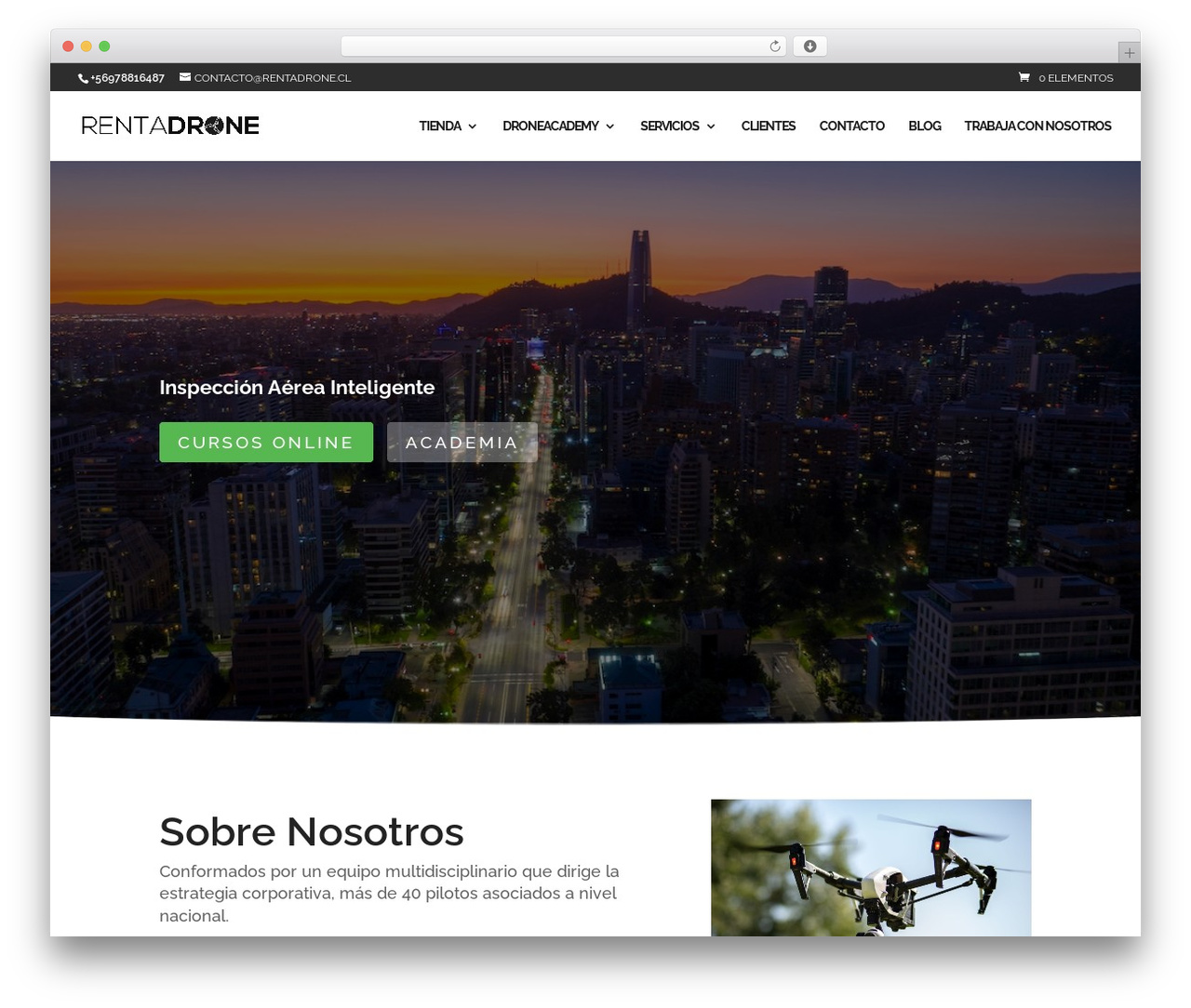 Divi WordPress theme - rentadrone.cl