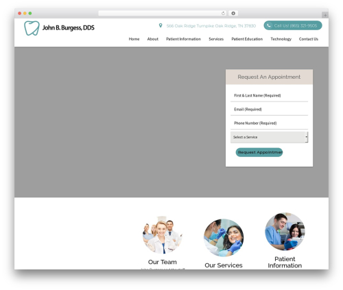 DoctorGenius Framework WordPress theme design - johnbburgessdds.com