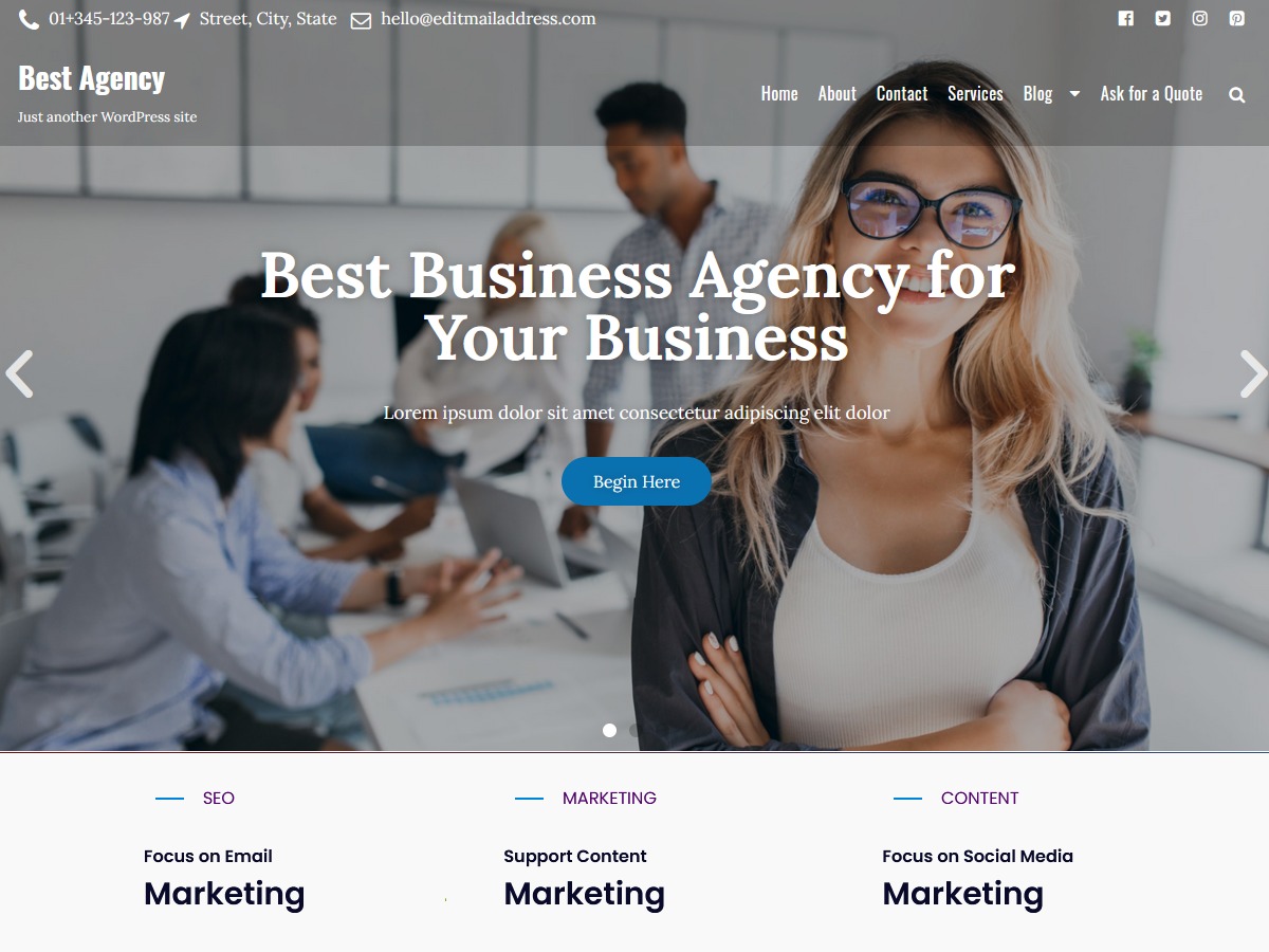 One Page Business best WooCommerce theme