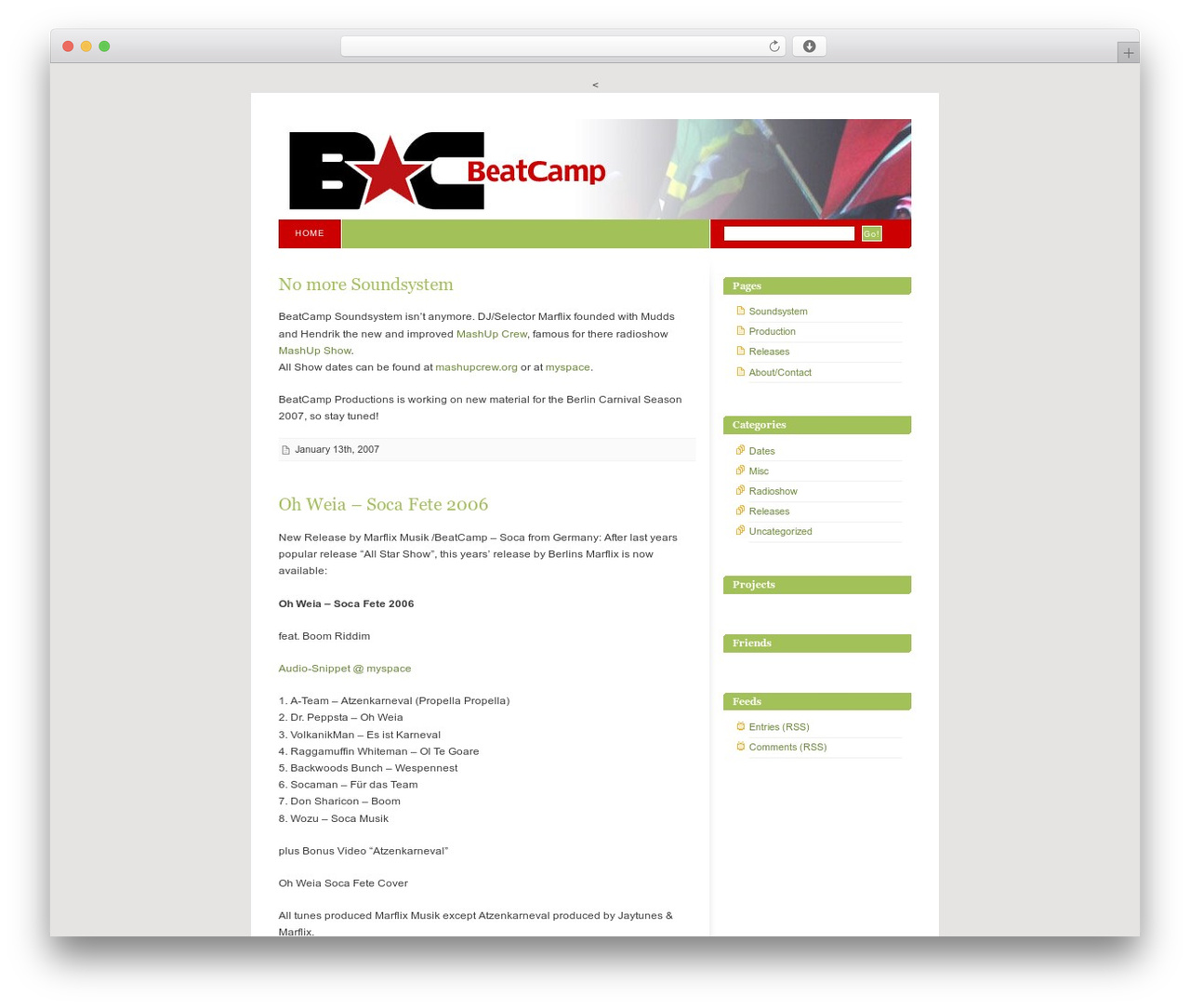 Blix WordPress theme - beatcamp.de