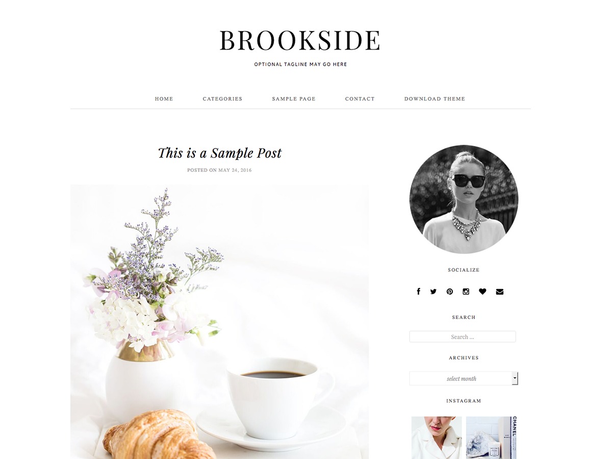 Brookside WordPress page template