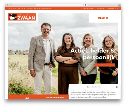 Custom wordpress theme for zwaanmakelaars WordPress theme - zwaanmakelaars.nl