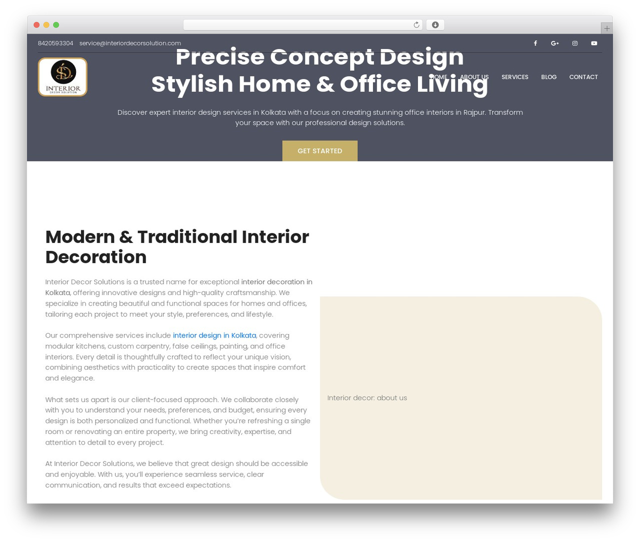 Interior Decor Solution WordPress theme design - www.interiordecorsolution.com