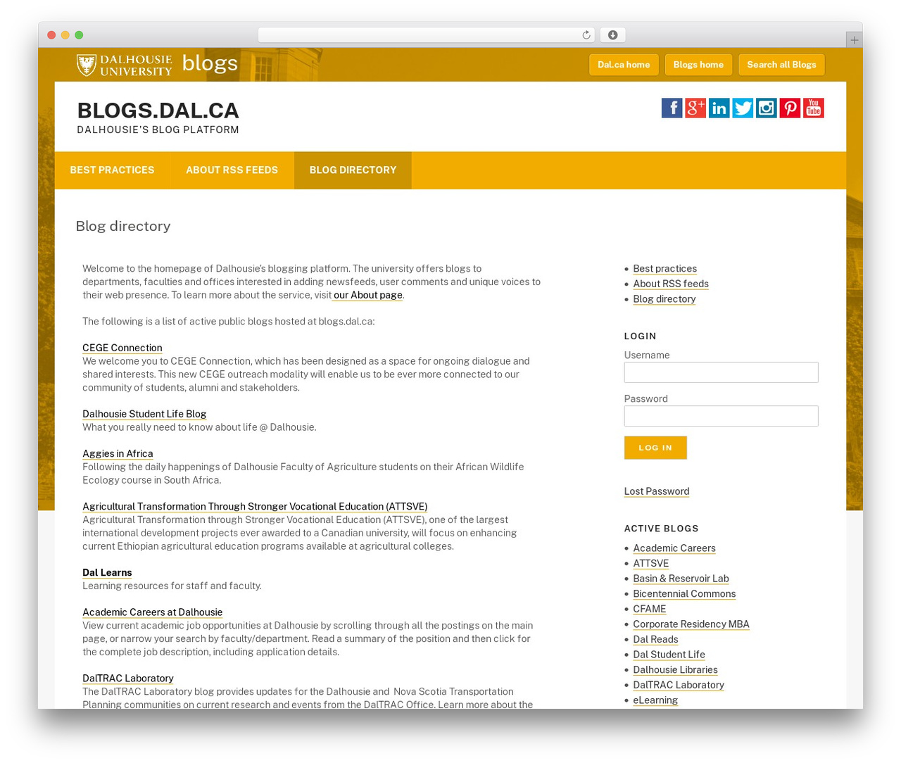 Megalithe WordPress blog theme - blogs.dal.ca