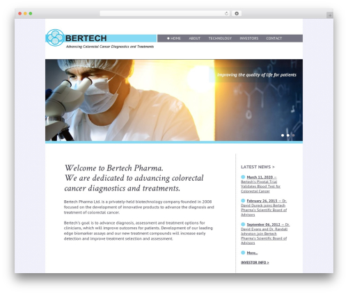 WordPress theme Bertech Pharma Ltd. - bertechpharma.com