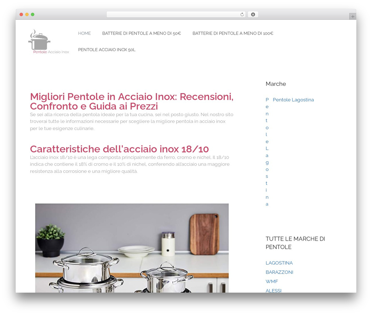 GeneratePress theme WordPress - pentoleacciaioinox.com