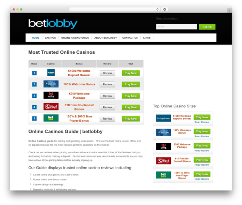 Slots Theme WordPress theme - betlobby.com