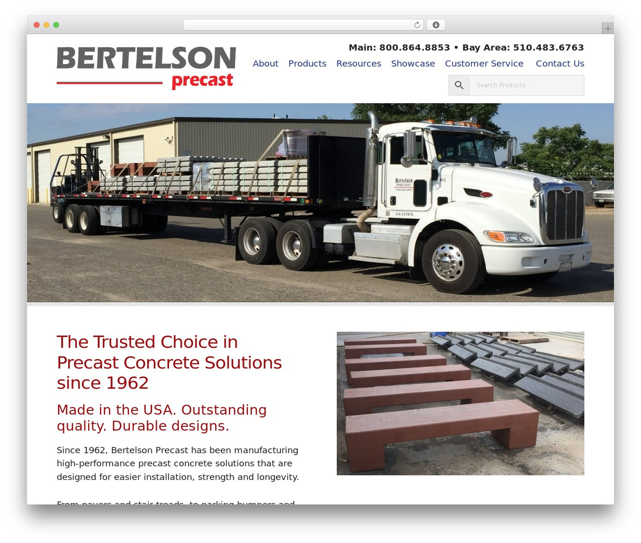 WordPress theme Bertelson - bertelsonprecast.com