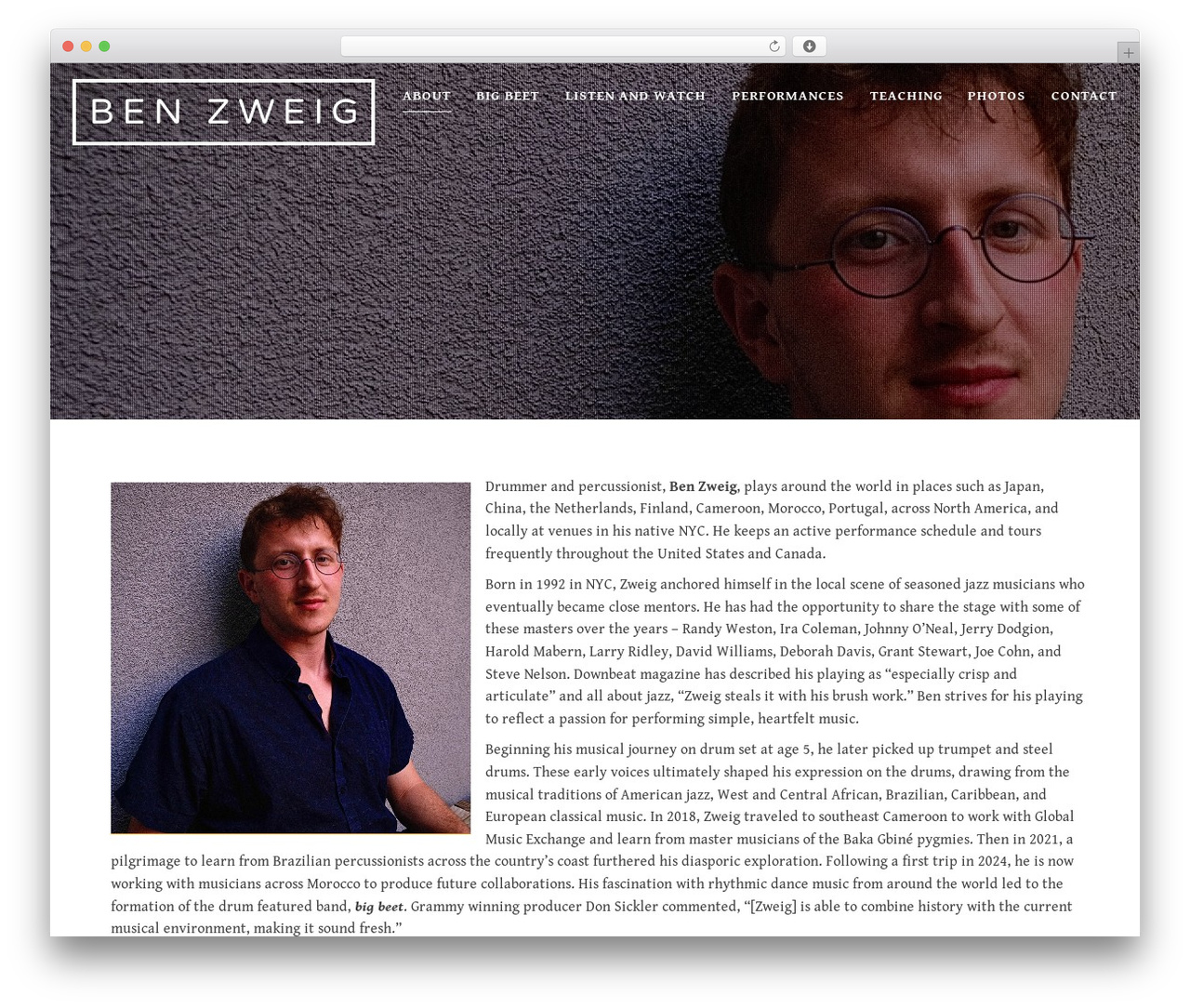Atomic theme WordPress - benzweigdrums.com