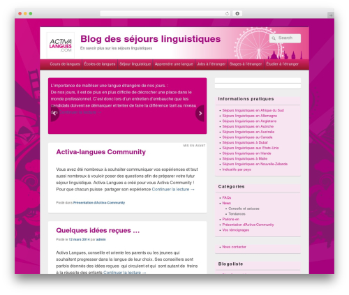 Catch Box theme WordPress - blog-sejour-linguistique.fr