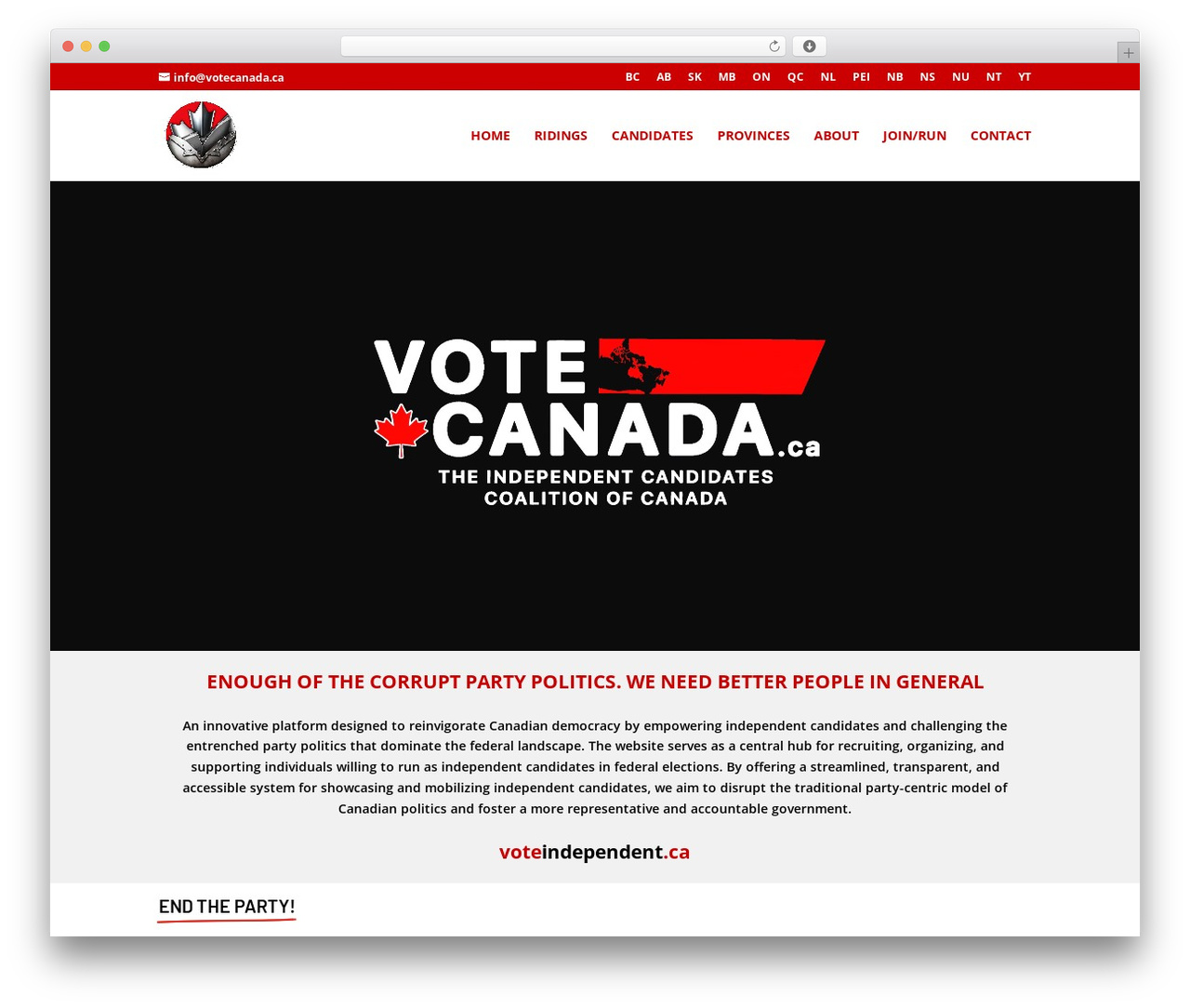 Divi WordPress theme - votecanada.ca