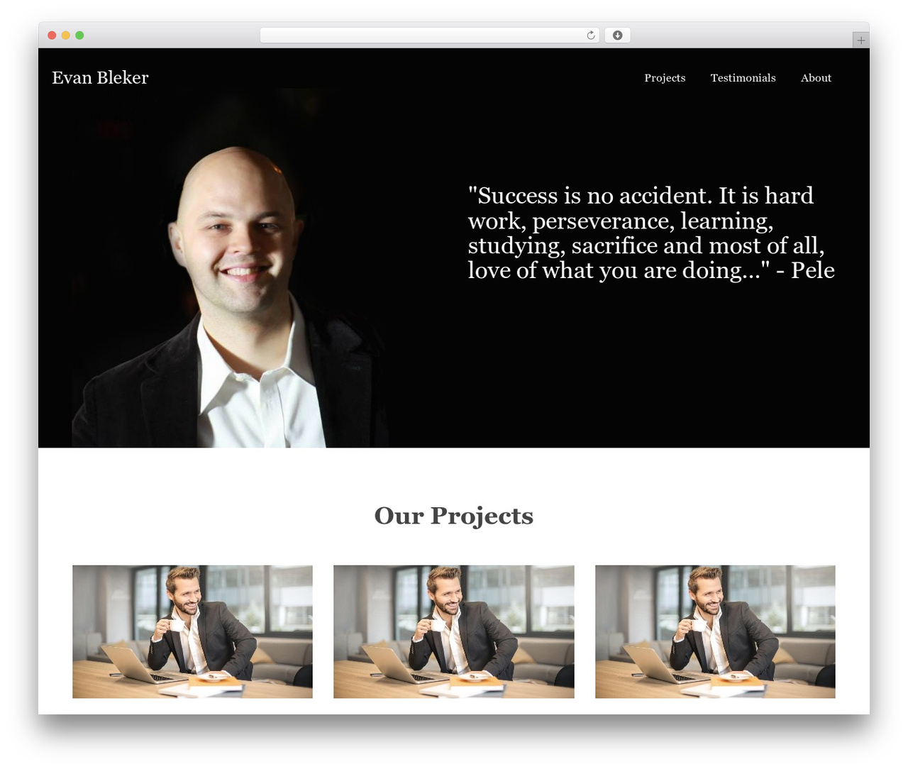 Evanbleker WordPress theme - evanbleker.com