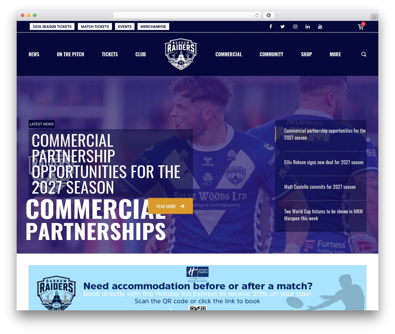 Splash theme WordPress - barrowrlfc.com