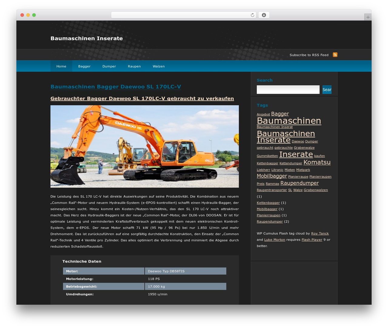 Theme WordPress deCoder - baumaschinen-inserate.com