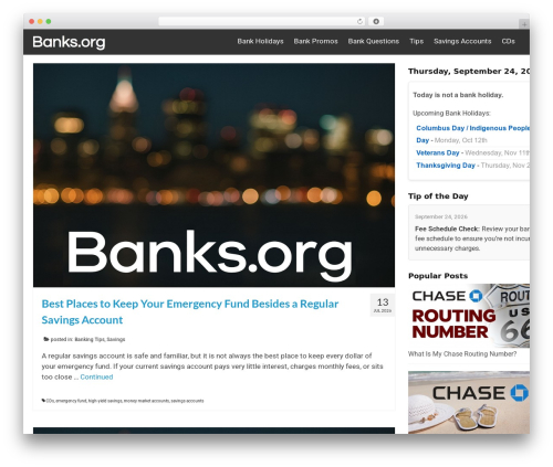 Virtue free WP theme - banks.org