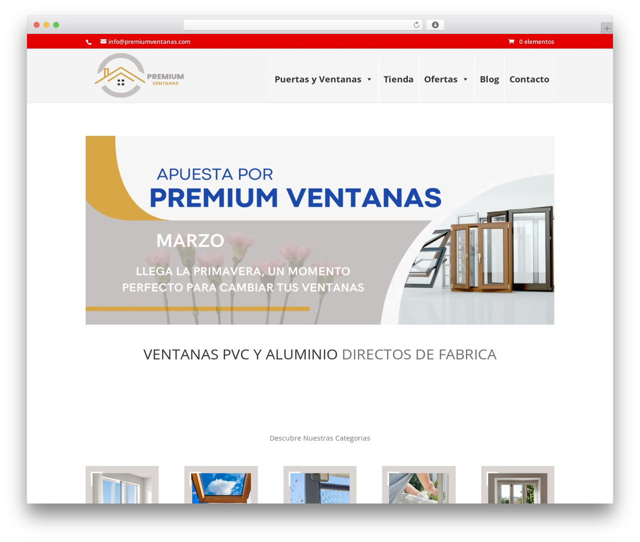 WordPress theme Divi - premiumventanas.com