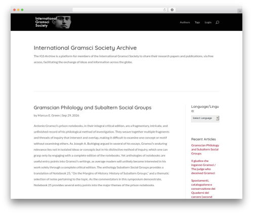 Divi WordPress theme - igsarchive.org