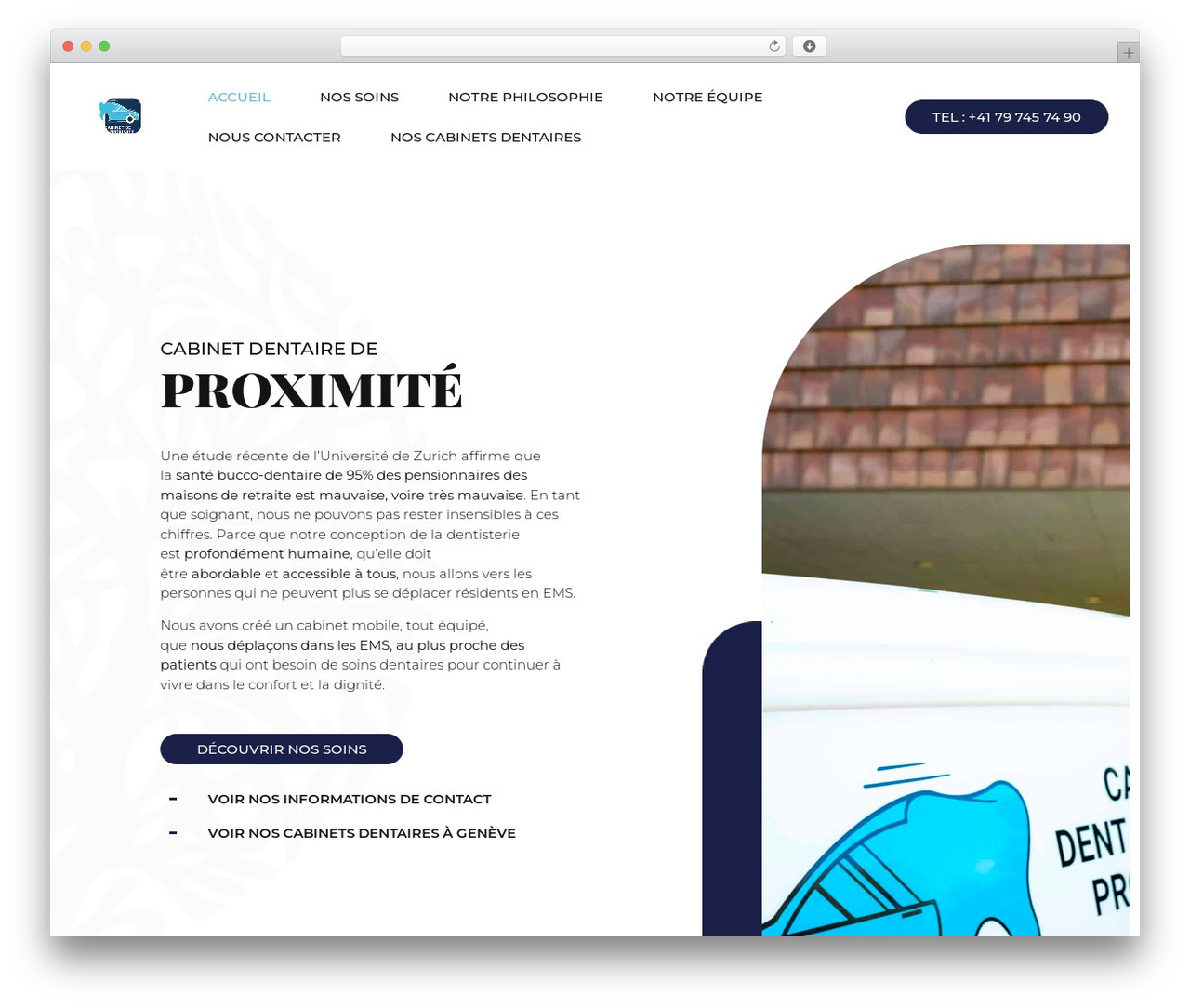 Hello elementor Enfant WordPress theme design - dentiste-mobile.ch