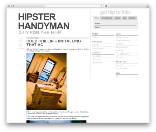 Typograph WordPress theme design - hipsterhandyman.com