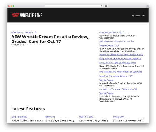 WordPress theme Evolve Media - www.wrestlezone.com