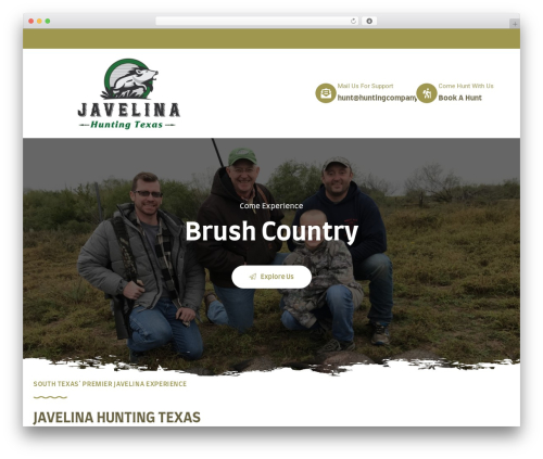 WordPress website theme Huntar - javelinahuntingtexas.com