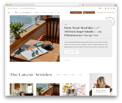 Showit WordPress theme - thelivingwell.com
