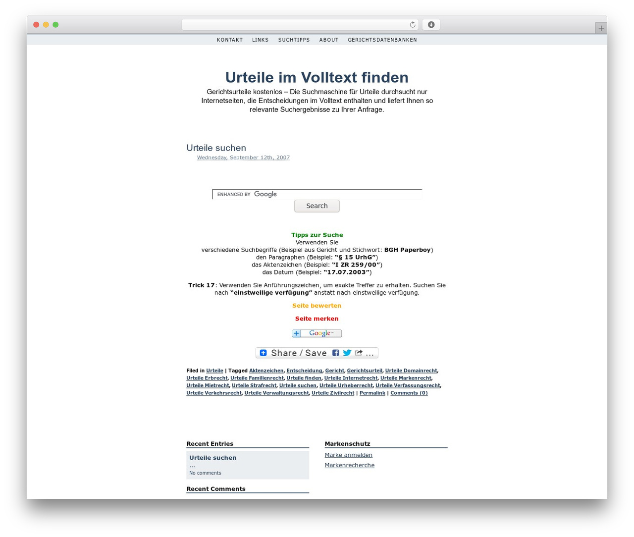 Simplr WordPress theme - urteilfinden.de Simplr WordPress theme - urteilfinden.de