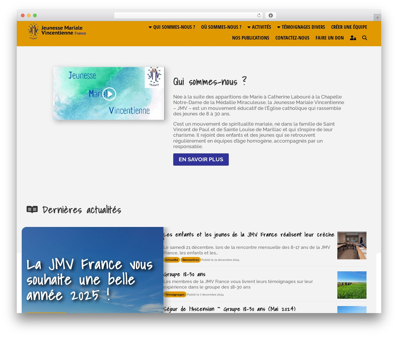 WordPress theme Divi - jmvfrance.org